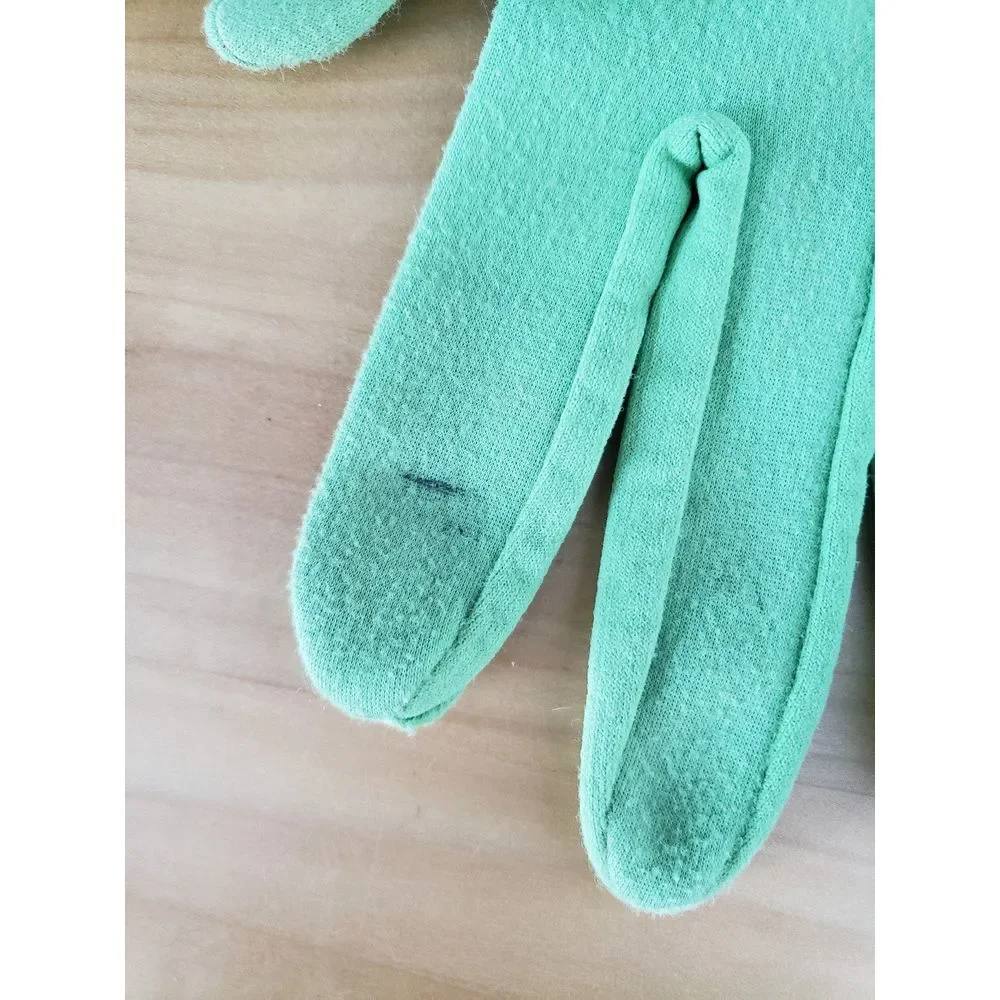 60s Green Elbow Length Gloves and‎ Silk(?) Scarf